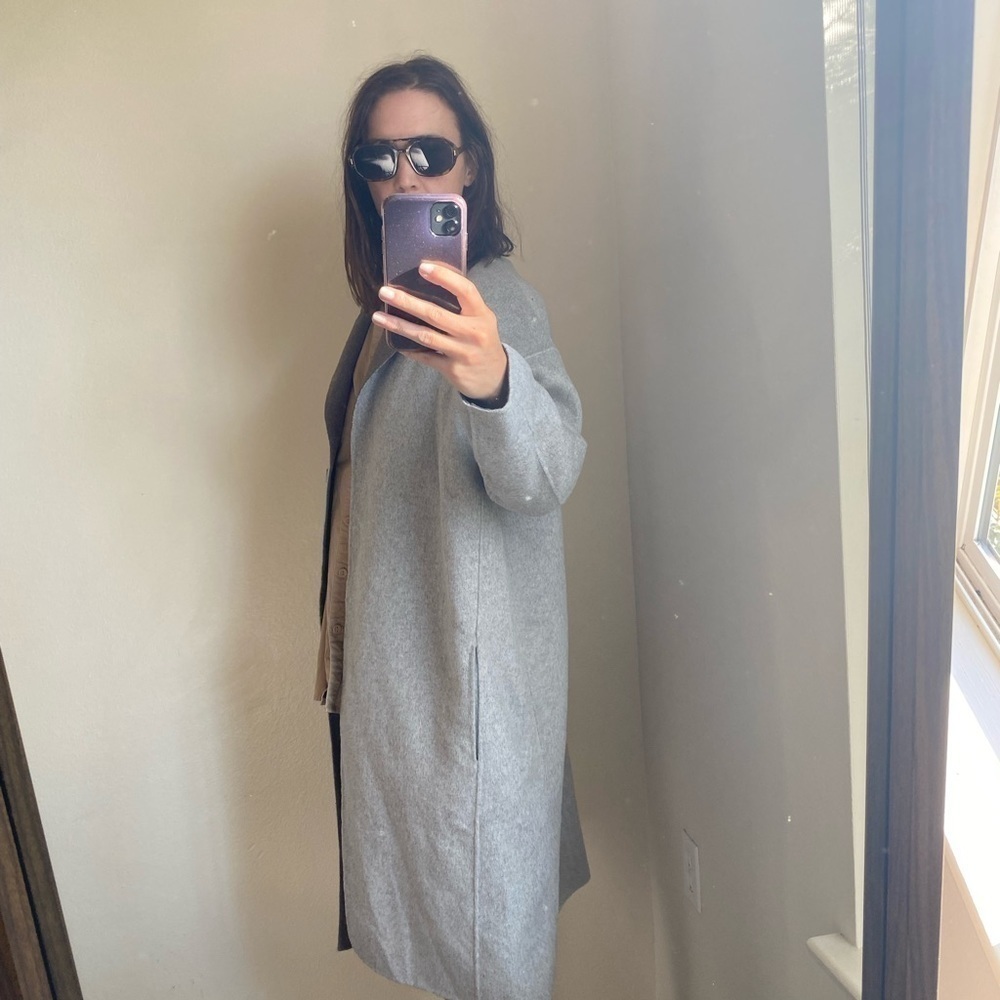 Baldwin BLDWN Women’s Wool Blend Coat Size M Grey Oversized Winter Jacket - Picture 3 of 6